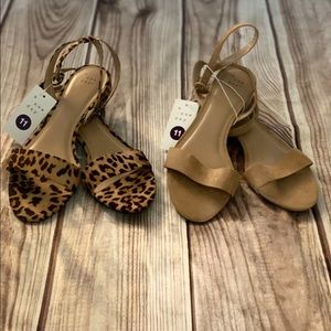 Two pairs of woman’s shoes.